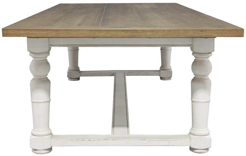 Block & Chisel two tone weathered oak dining table with antique white base