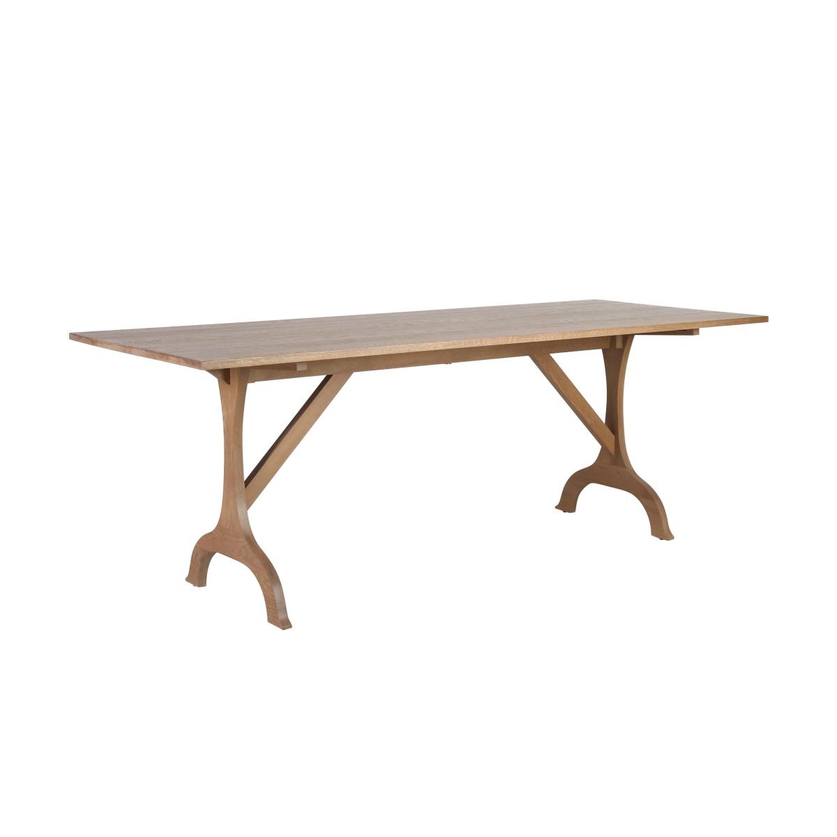 block and chisel whittaker trestle dining table in old oak