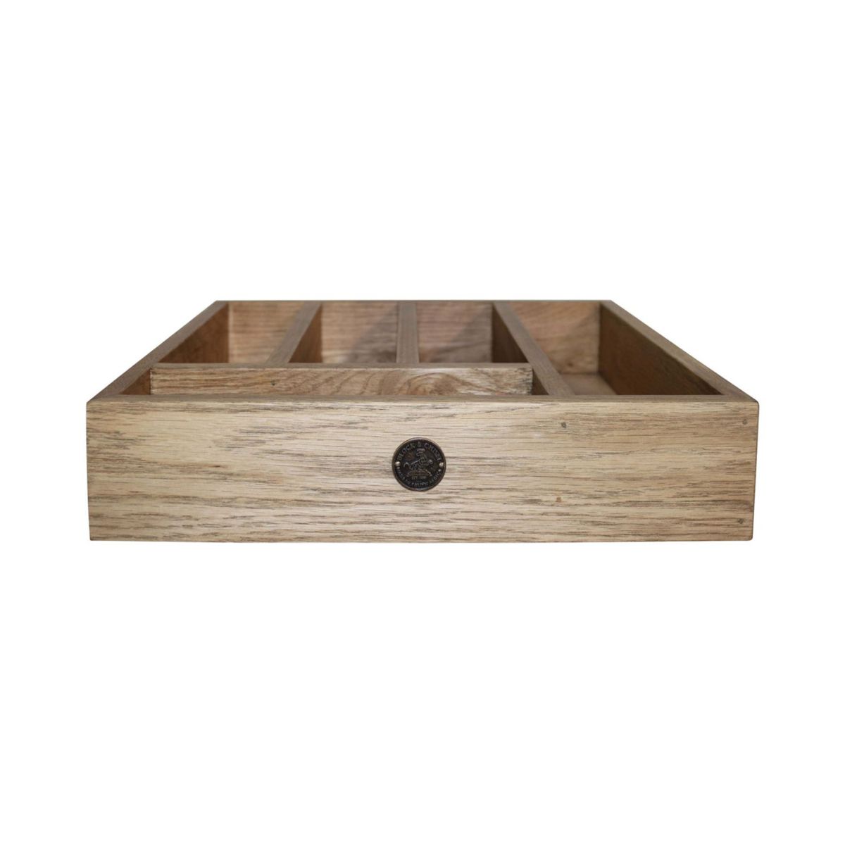 Block & Chisel solid weathered oak cutlery tray