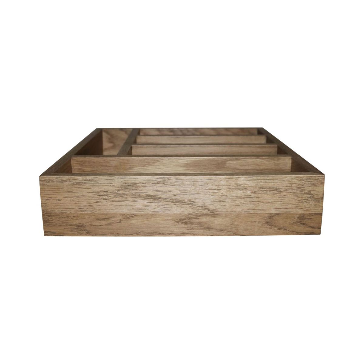 Block & Chisel solid weathered oak cutlery tray