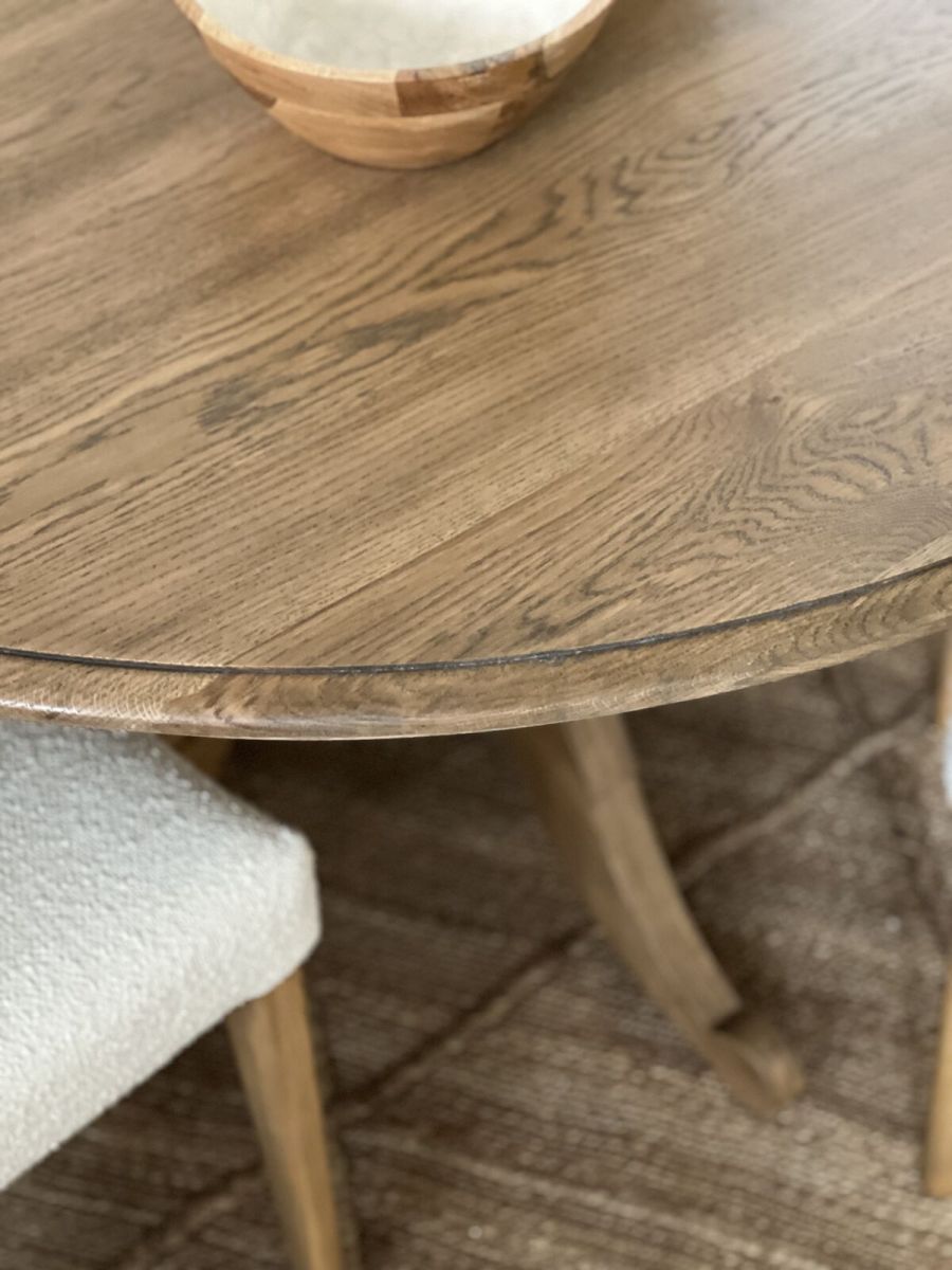 Kent round dining table in weathered oak