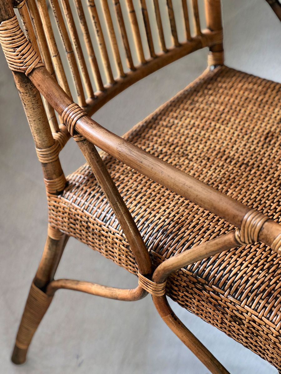 Block and chisel cane armchair 