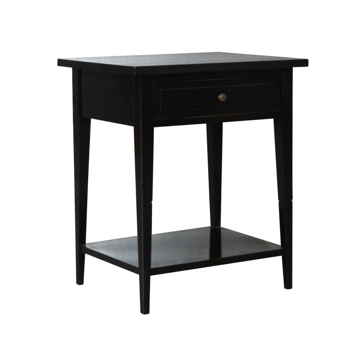 Block & Chisel Bedside table wrigley black lacquered 