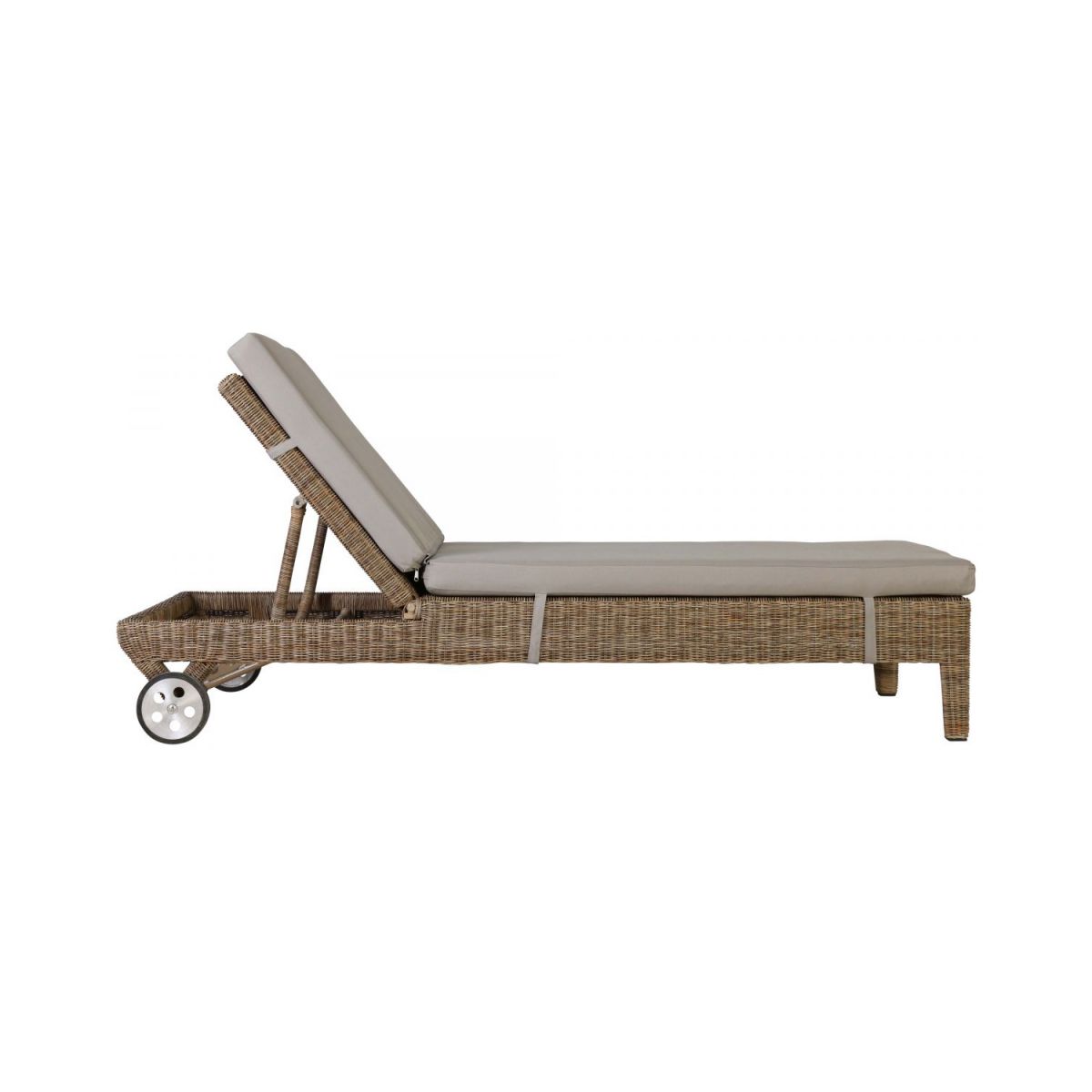 Block & Chisel synthetic rattan outdoor lounger with cushion