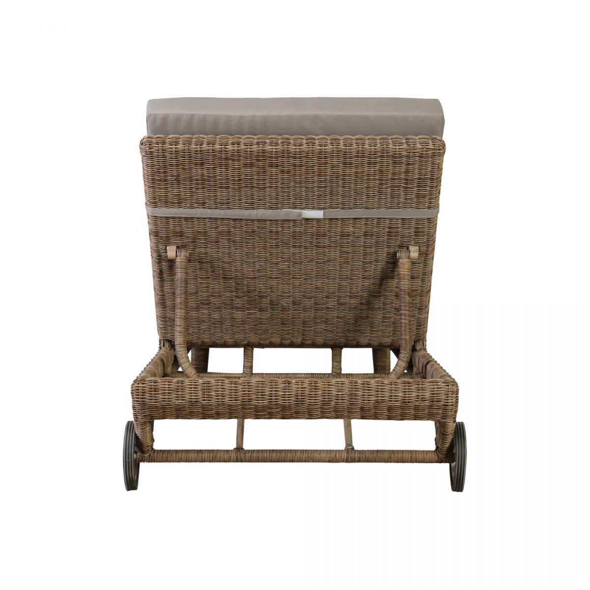 Block & Chisel synthetic rattan outdoor lounger with cushion