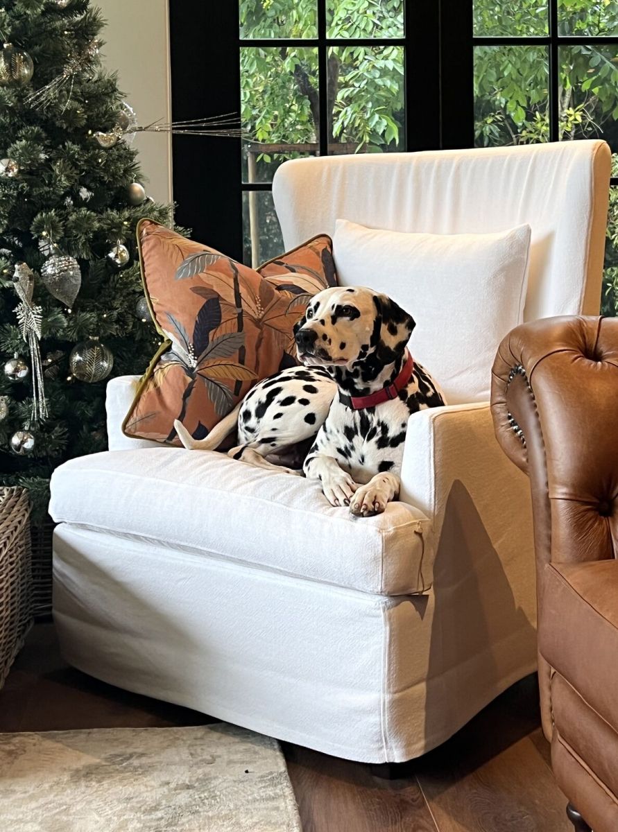slipcover wingback chair 