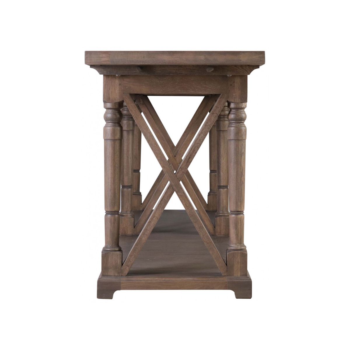 Block & Chisel solid railway oak server with lower shelf