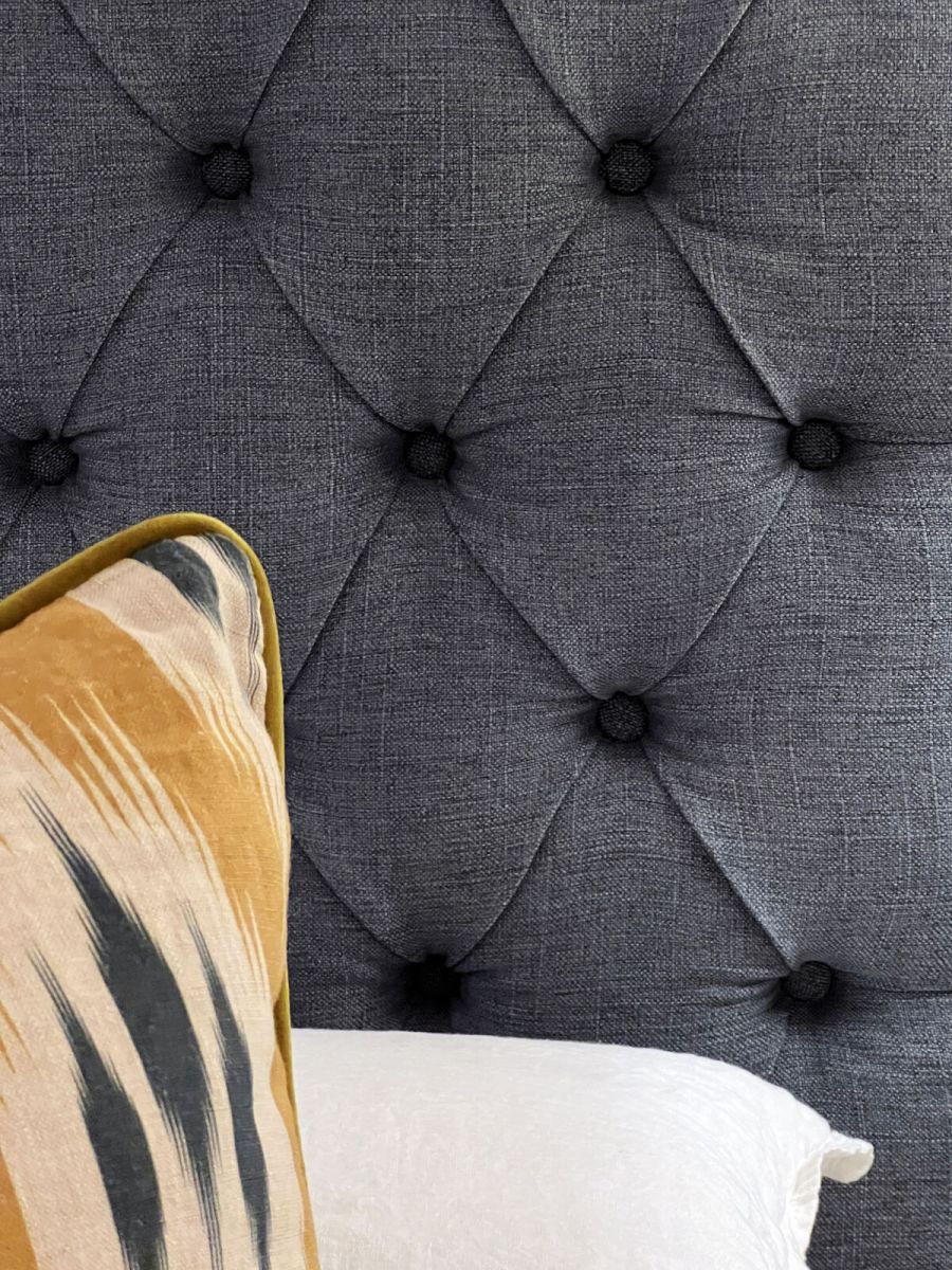 Deep buttoned headboard