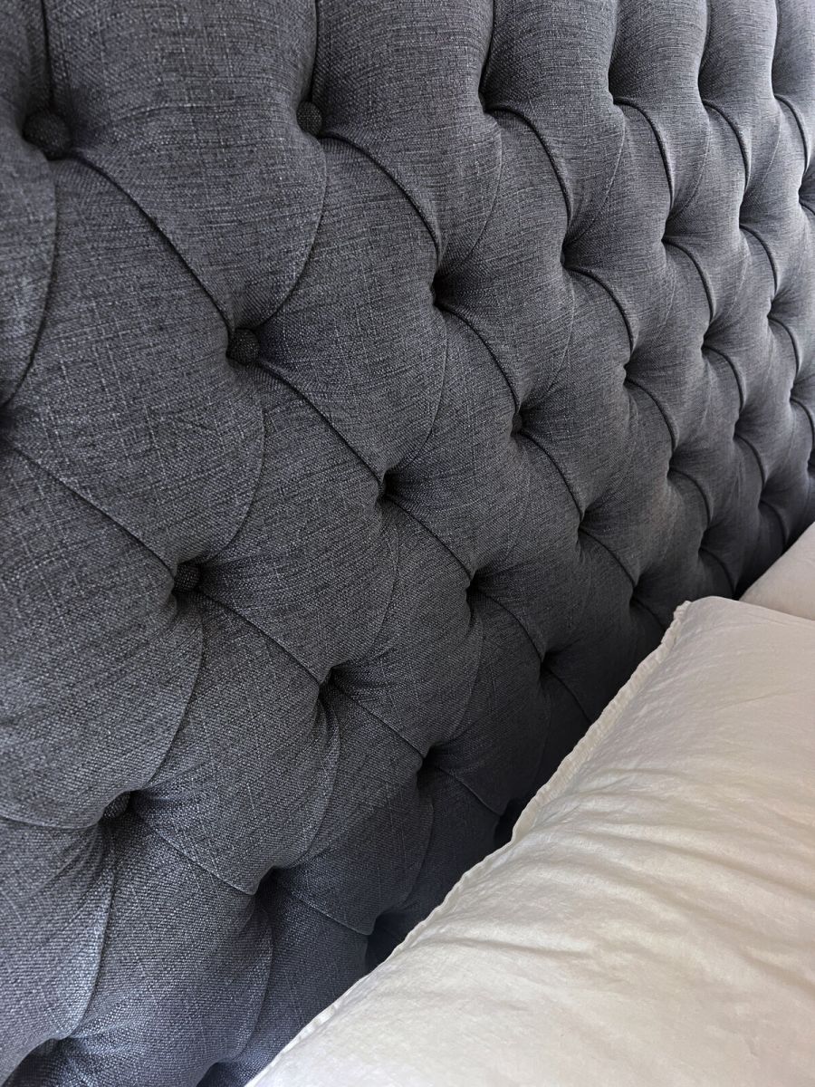Deep buttoned headboard