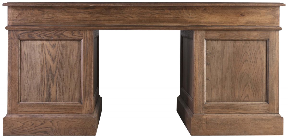 Block & Chisel solid weathered antique oak pedestal desk