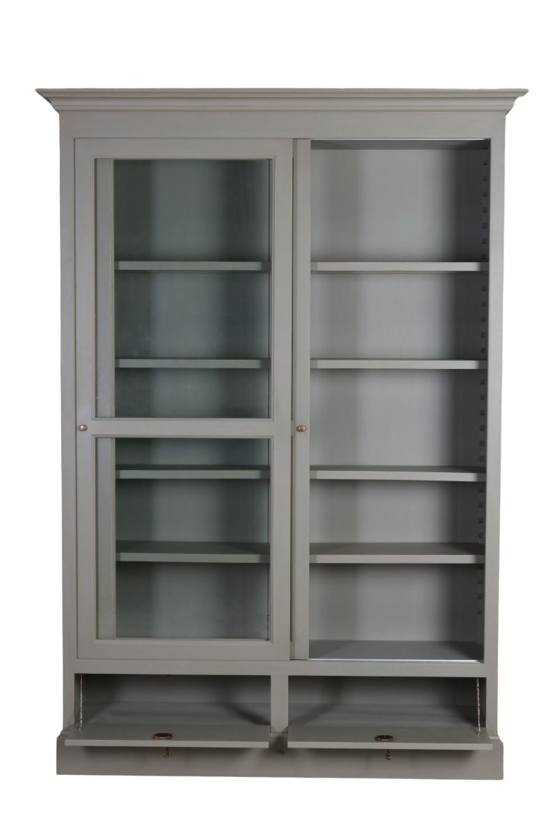 Ecs sliding door bookcase in biscuit 