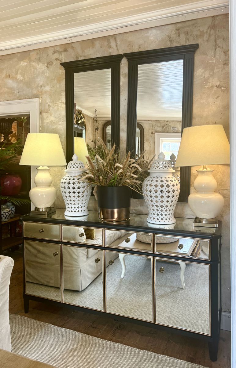 Block & Chisel mirrored 4 drawer/door sideboard