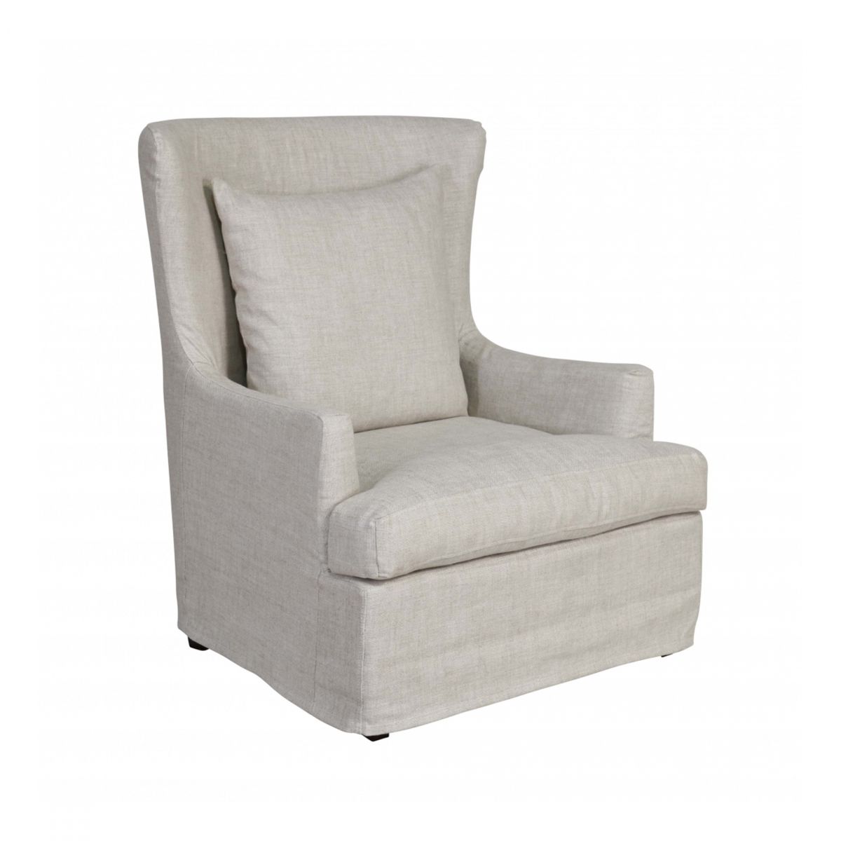 Slipcover wingback armchair in linen Château collection