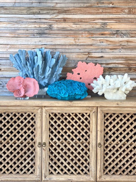 Block & Chisel blue polyresin coral