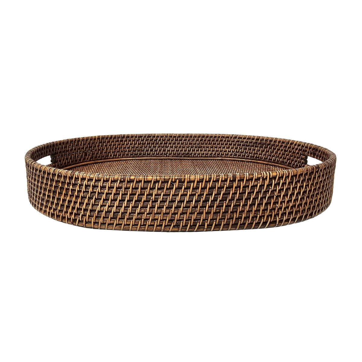 Natural oval rattan tray