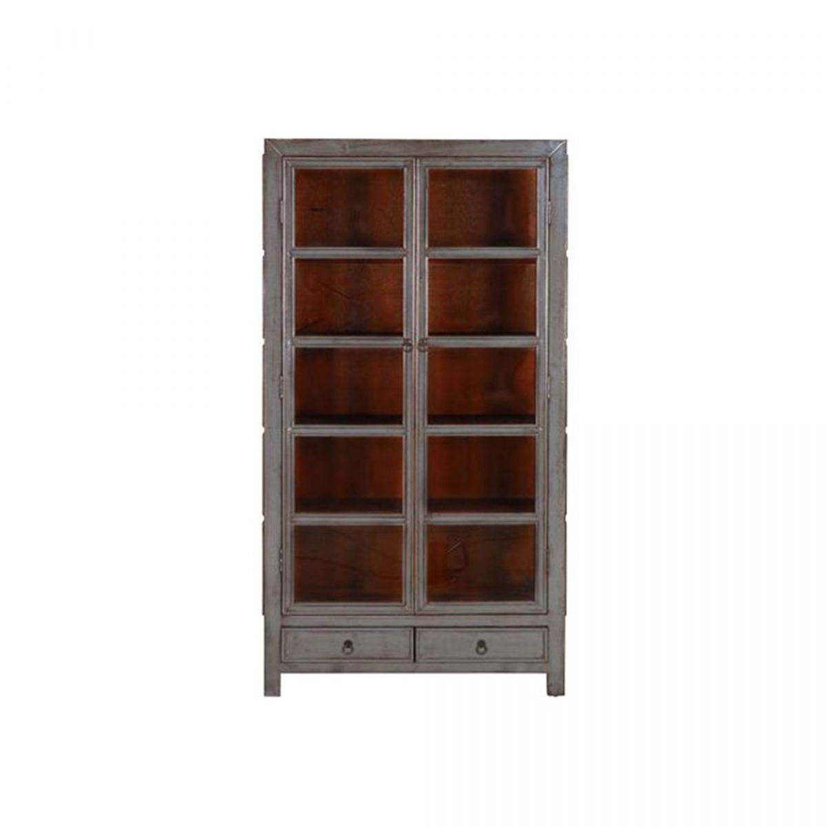 Painted cabinet with glass doors and drawers