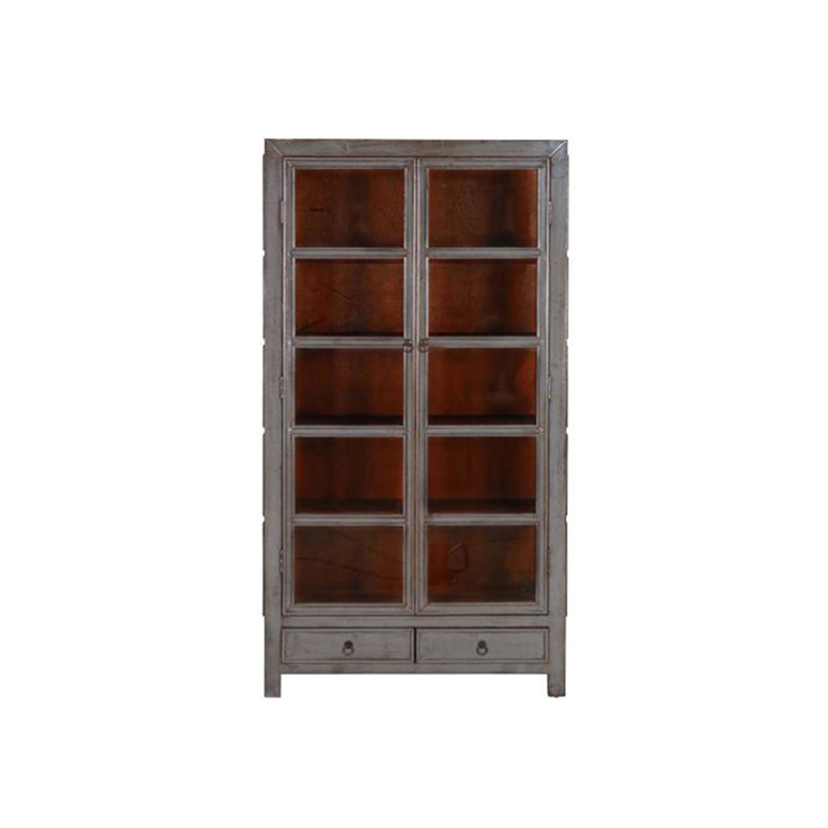 Painted cabinet with glass doors and drawers