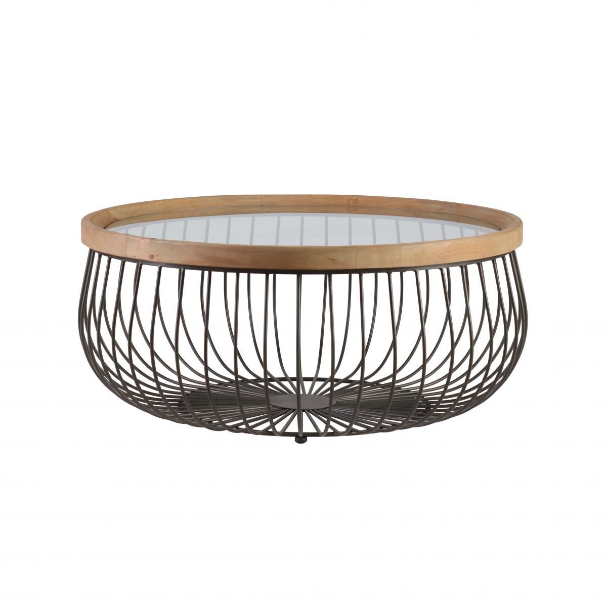 Block & Chisel round industrial style coffee table