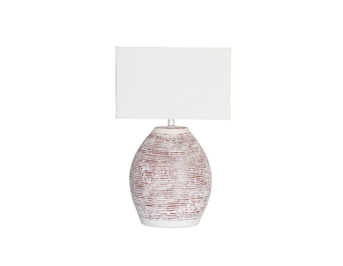 Table lamp with white wash base and white shade 