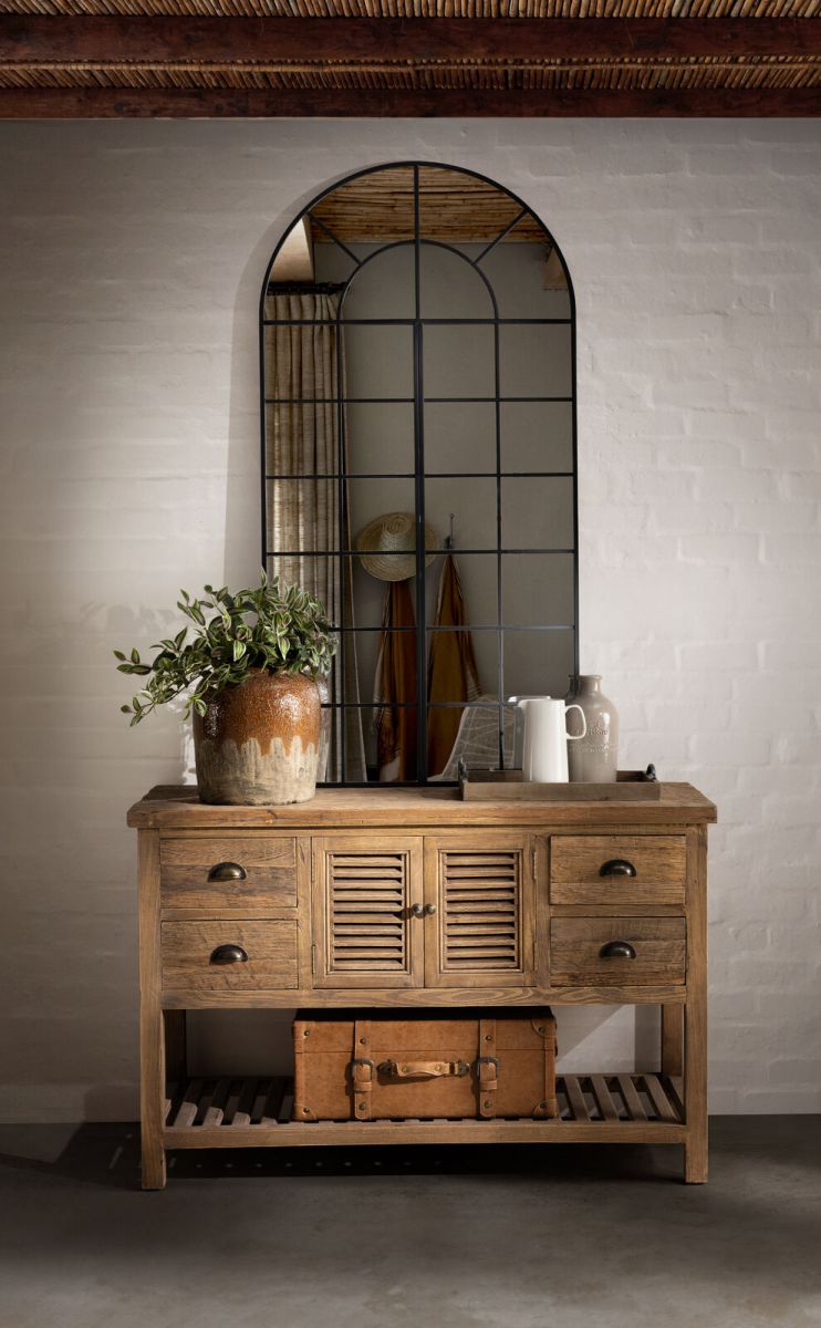 reclaimed wood console with storage