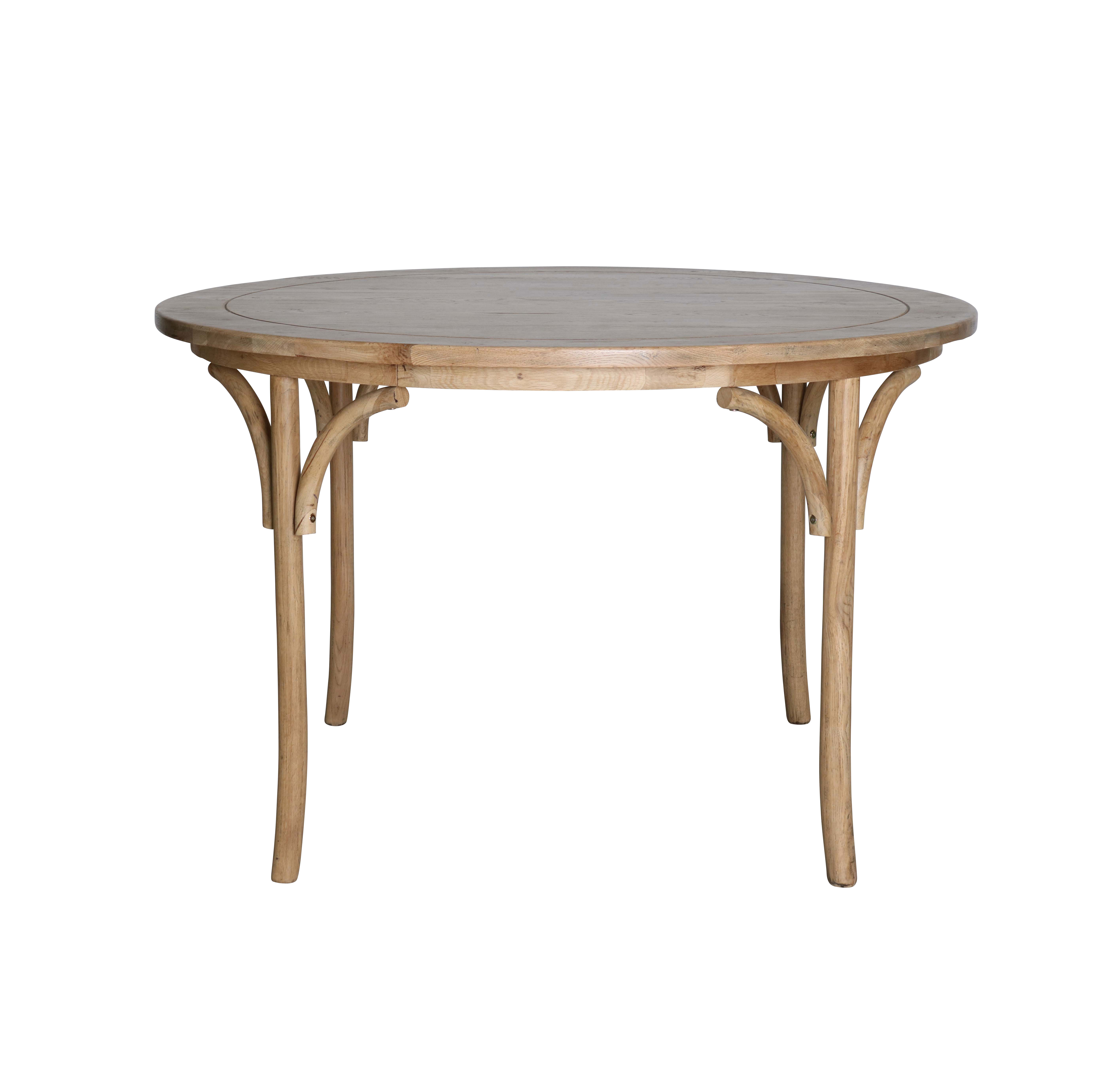 Block & Chisel round oak wood dining table