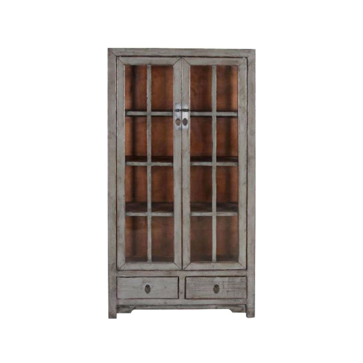 Cabinet with glass doors and drawers