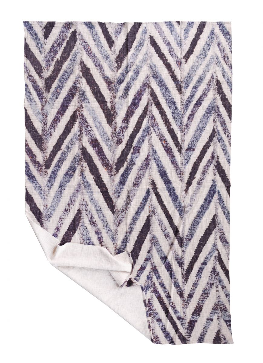 Printed cotton throw zig zag