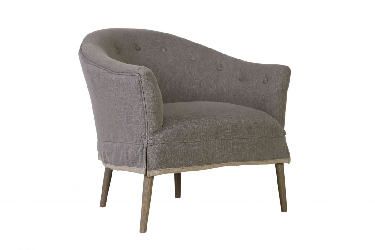 Block & Chisel upholstered button tufted tub chair