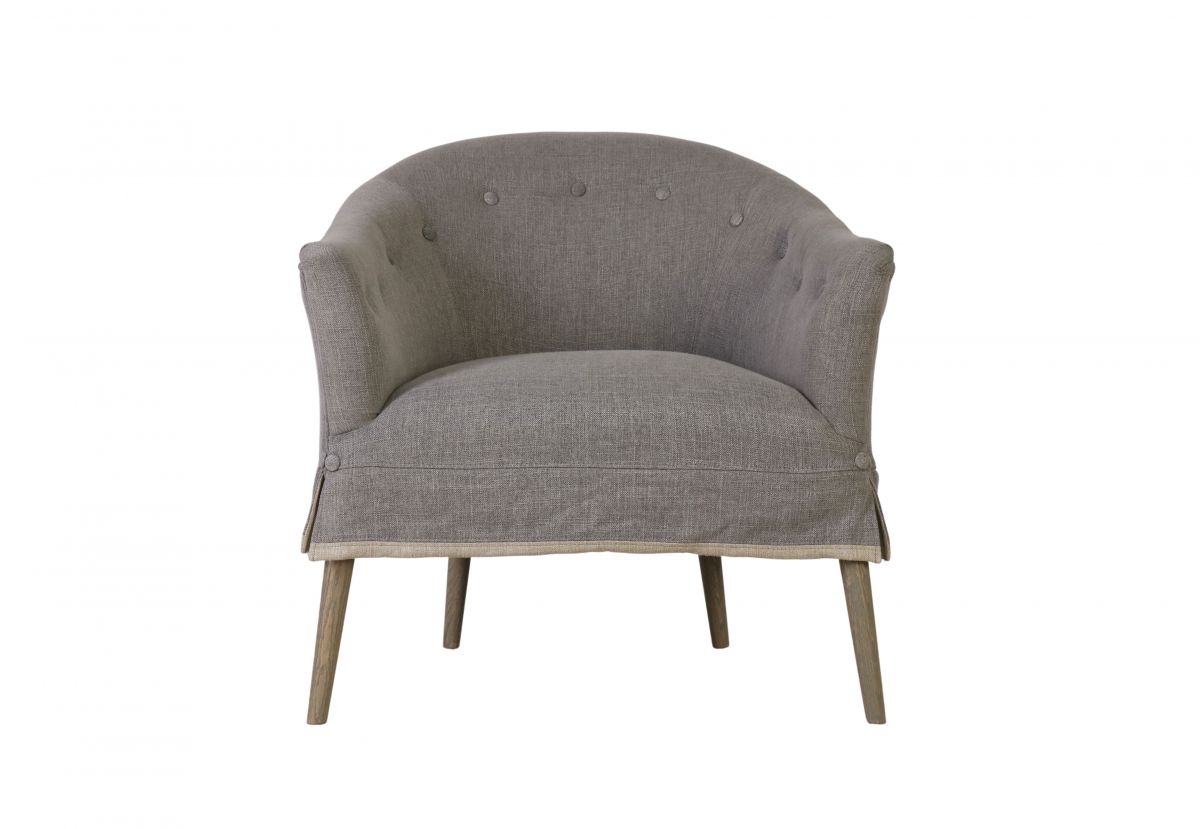 Block & Chisel upholstered button tufted tub chair