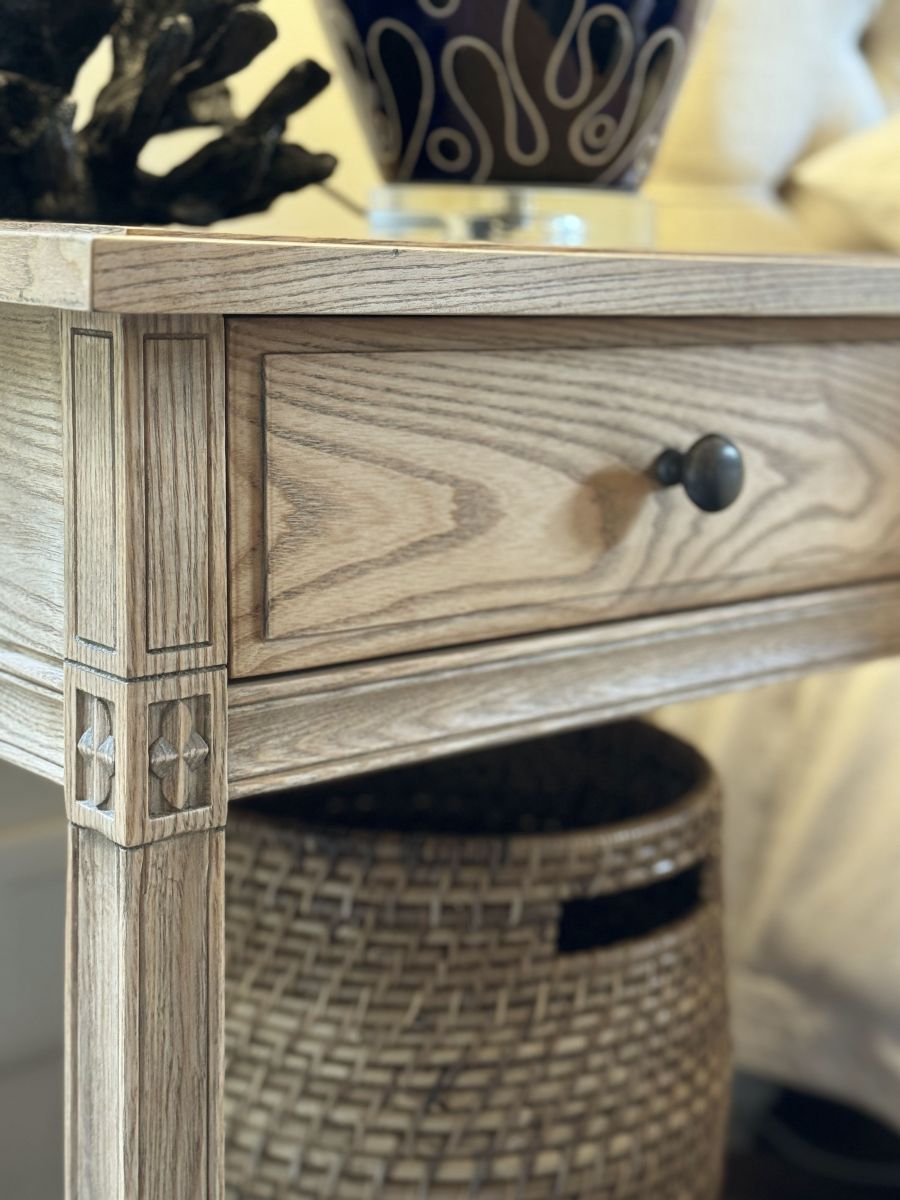 Ashwood bedside table with one drawer and shelf 