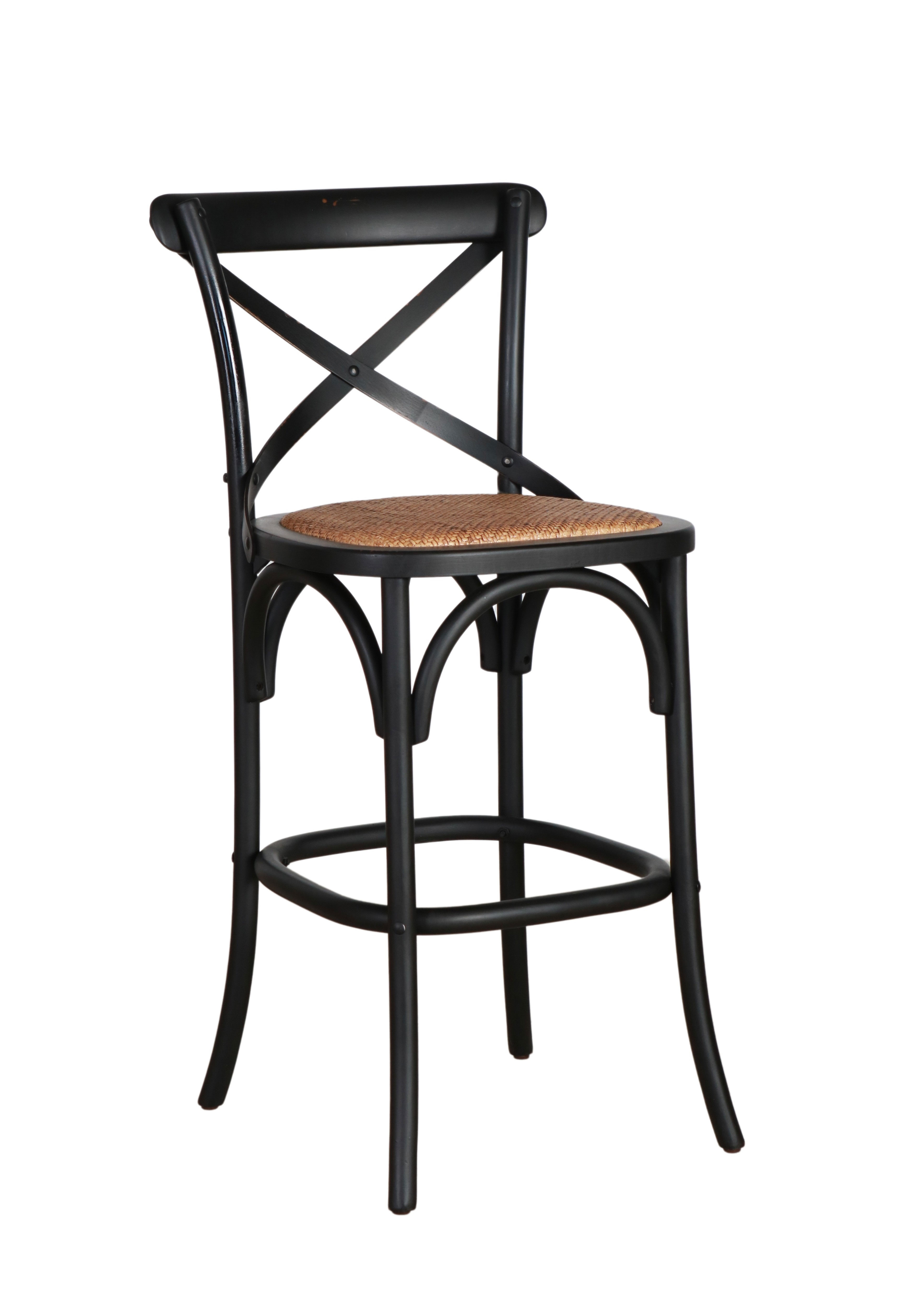 Black cross back counter stool 