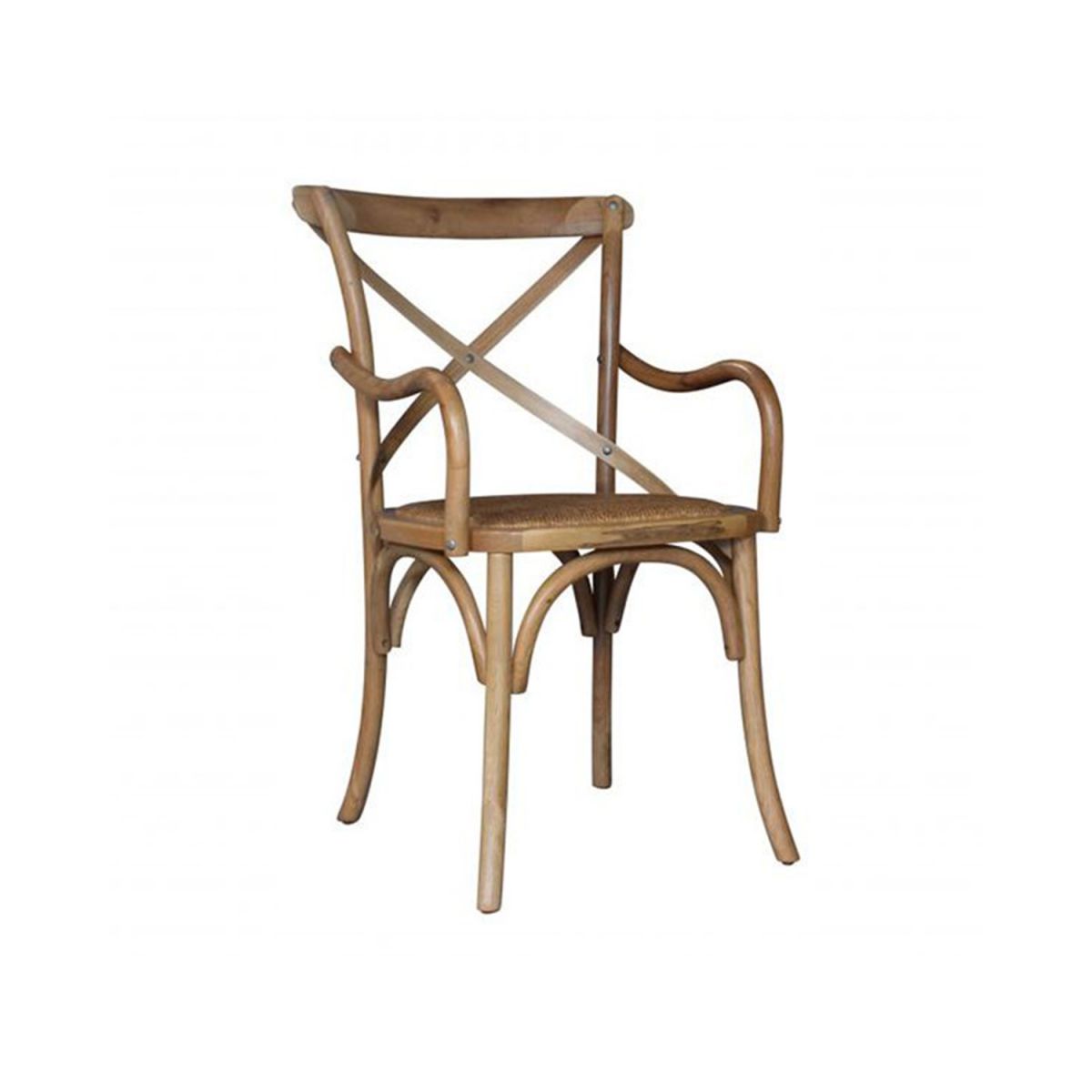 Anitque oak cross back carver dining chair 