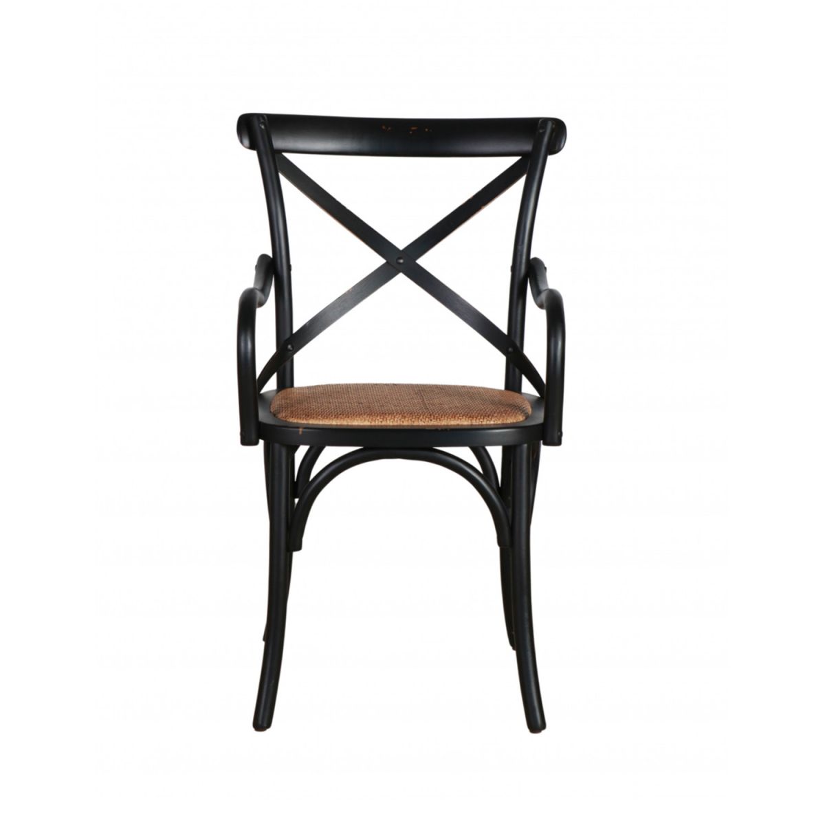 Black cross back carver dining chair 