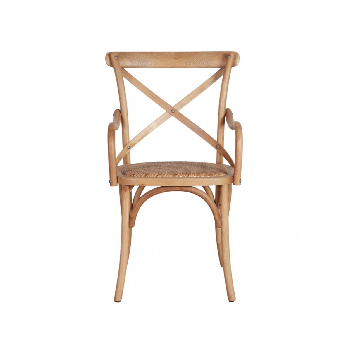 Oak cross back carver dining chair 