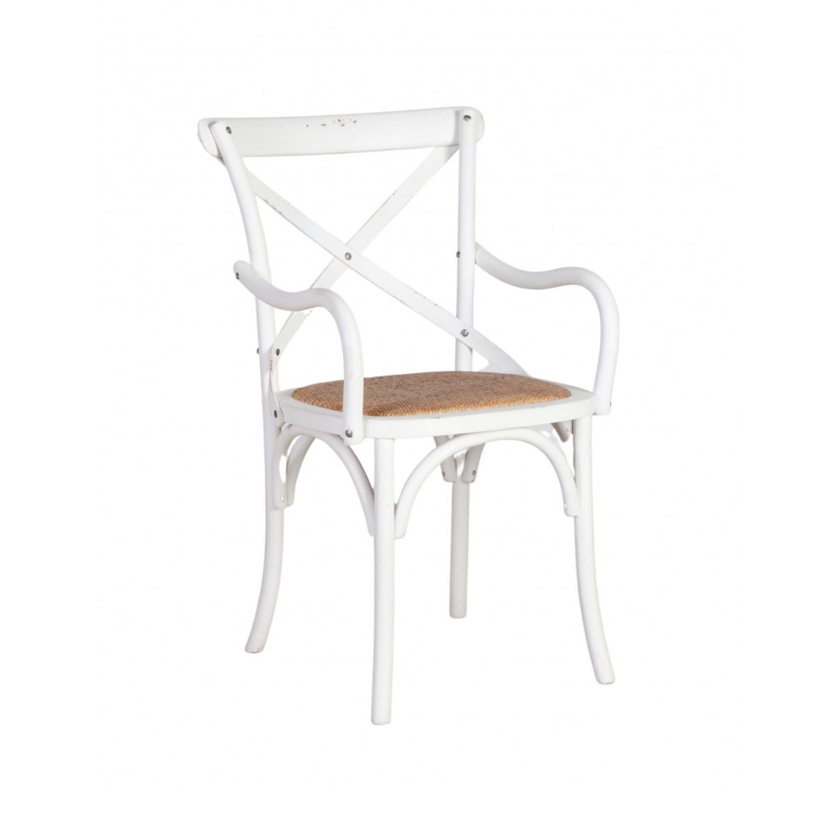 white cross back carver dining chair 
