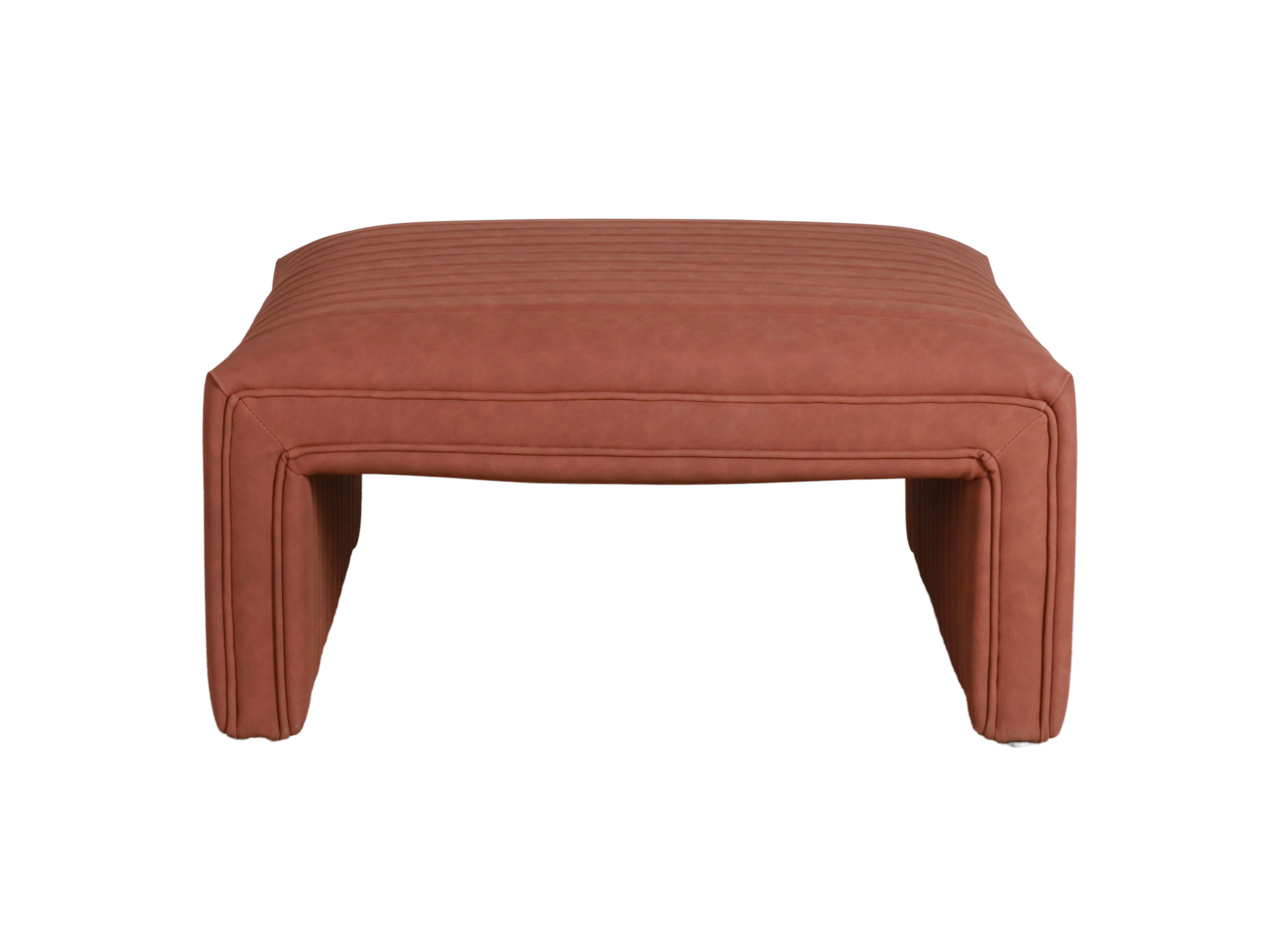 Fully upholstered PU leather ottoman 