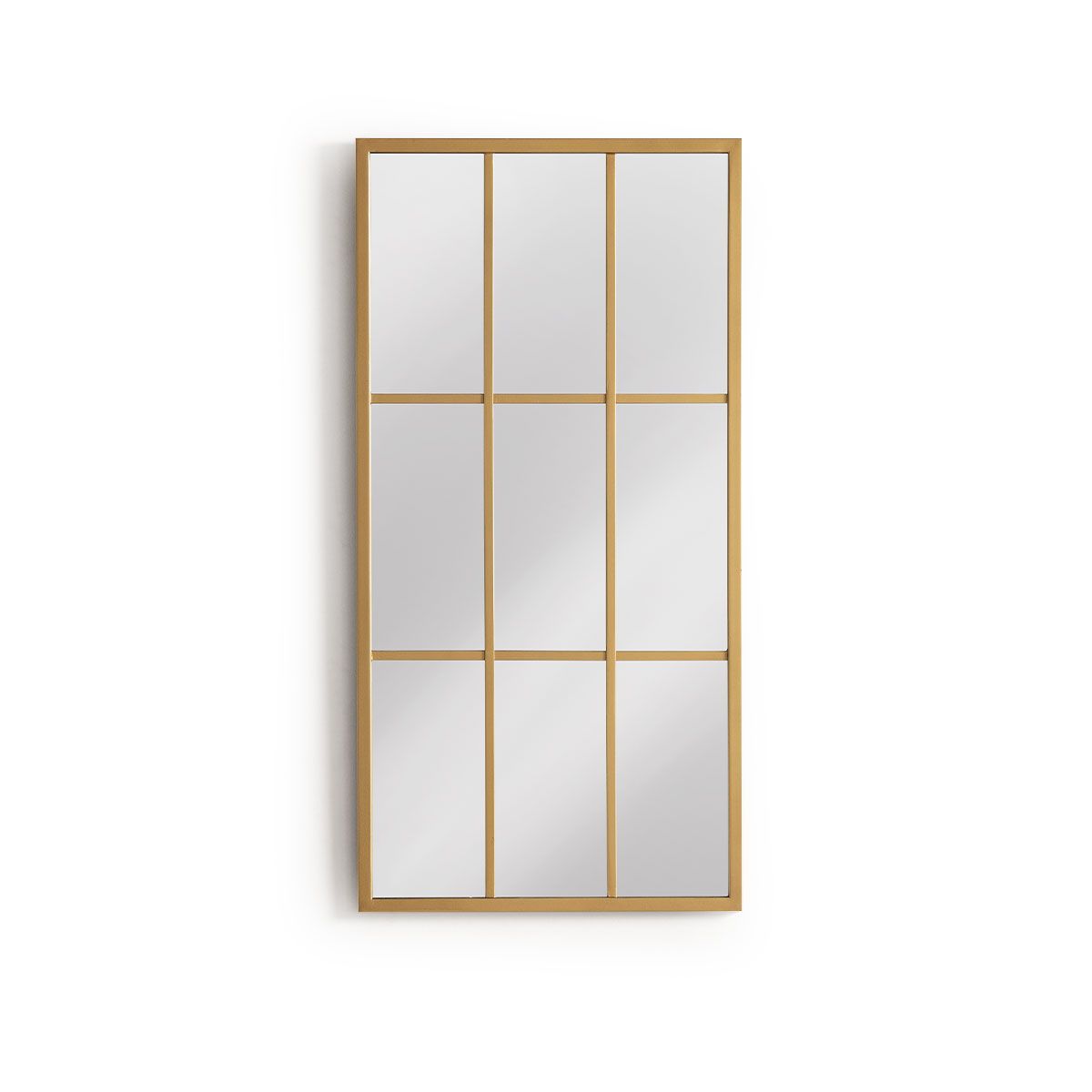 Gold metal frame mirror windowpane mirror