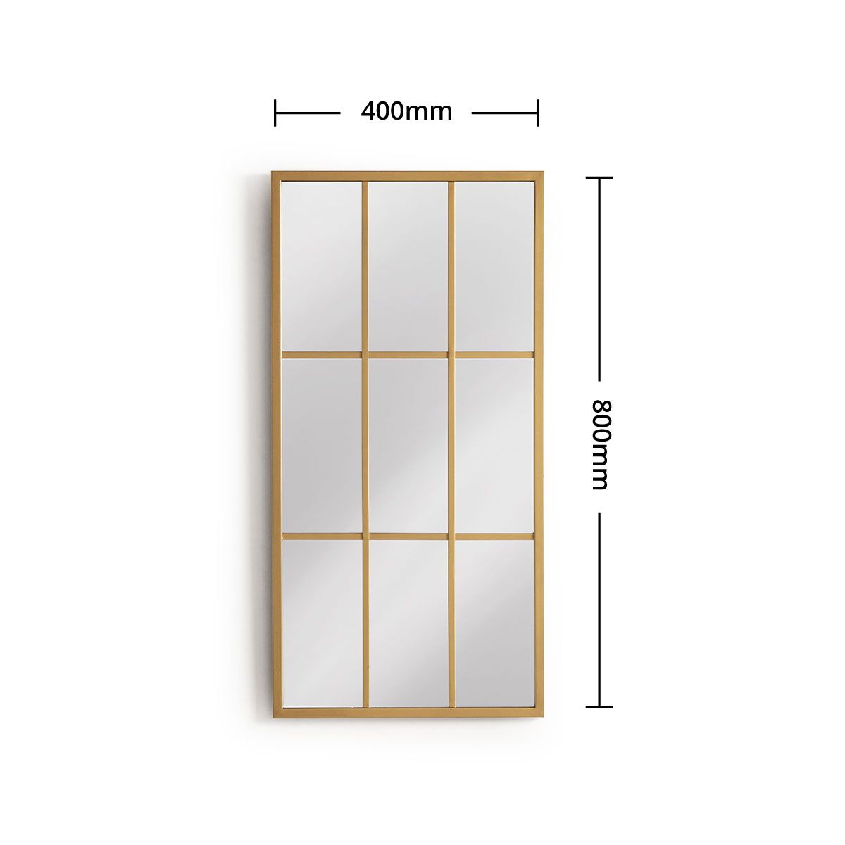 Gold metal frame mirror windowpane mirror