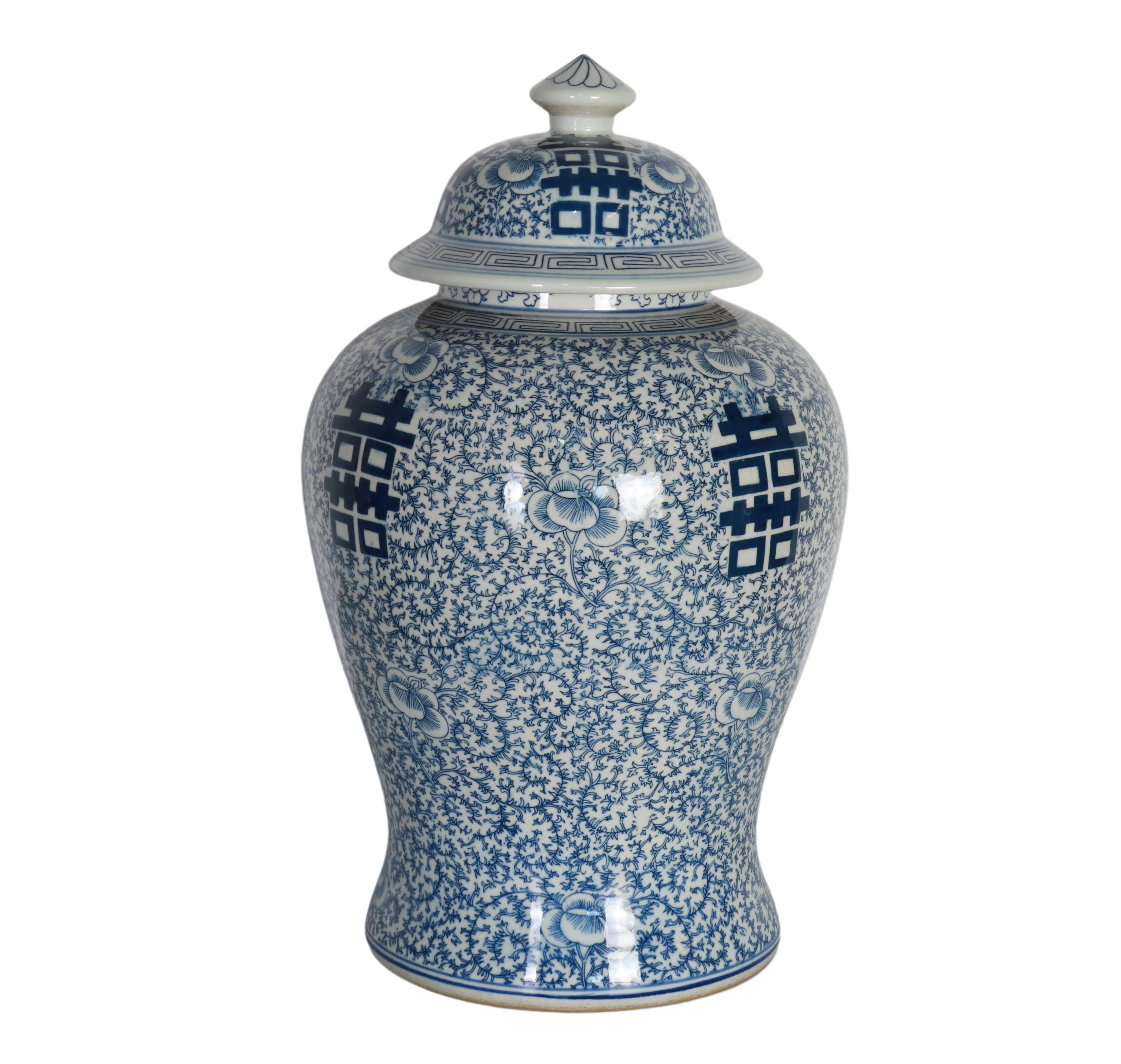 Blue and white ceramic ginger jar 