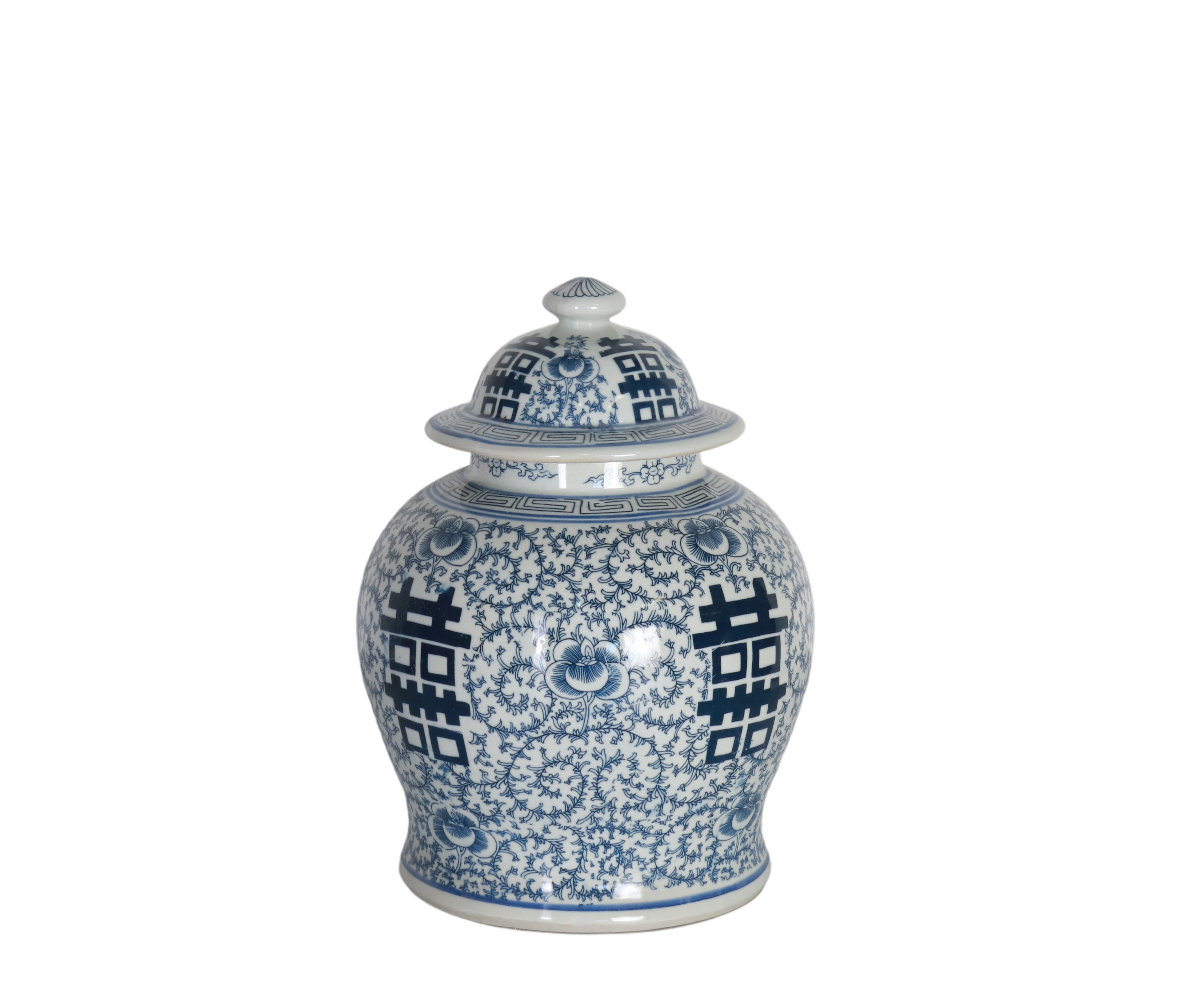 blue and white ceramic small jar with lid 