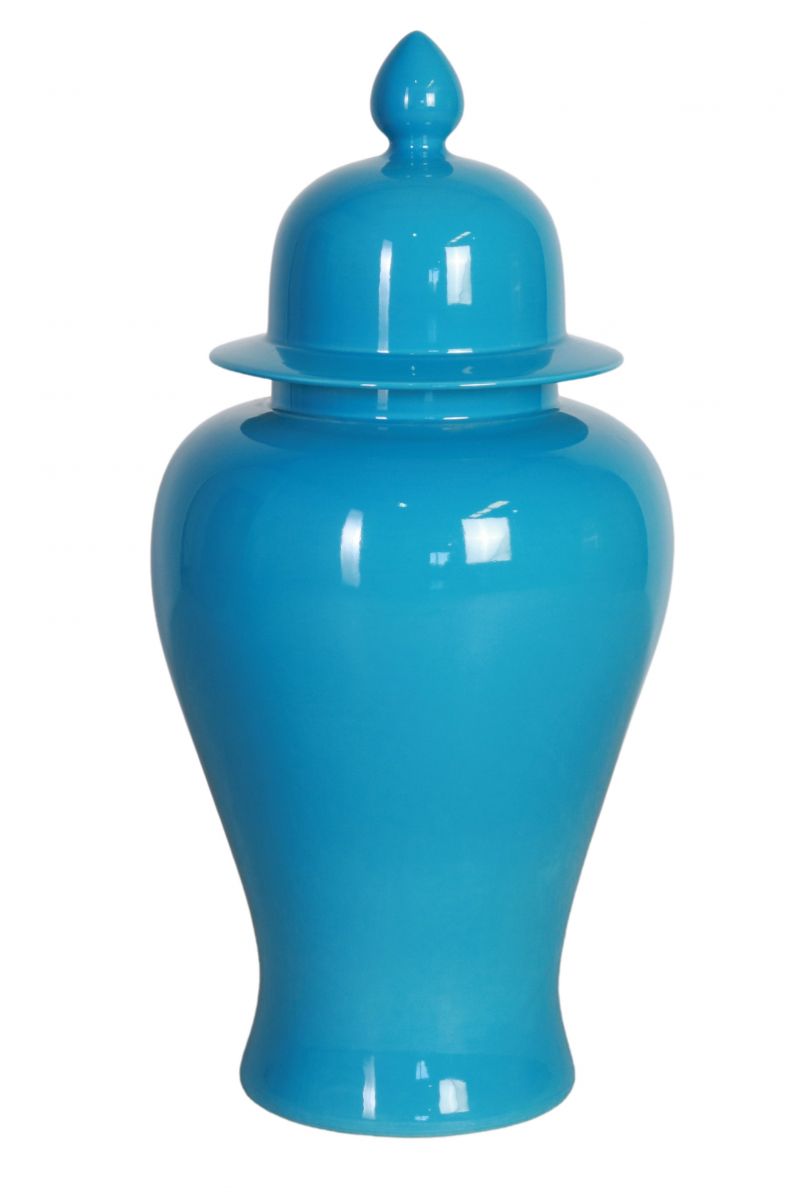 turquoise ceramic ginger jar with lid 