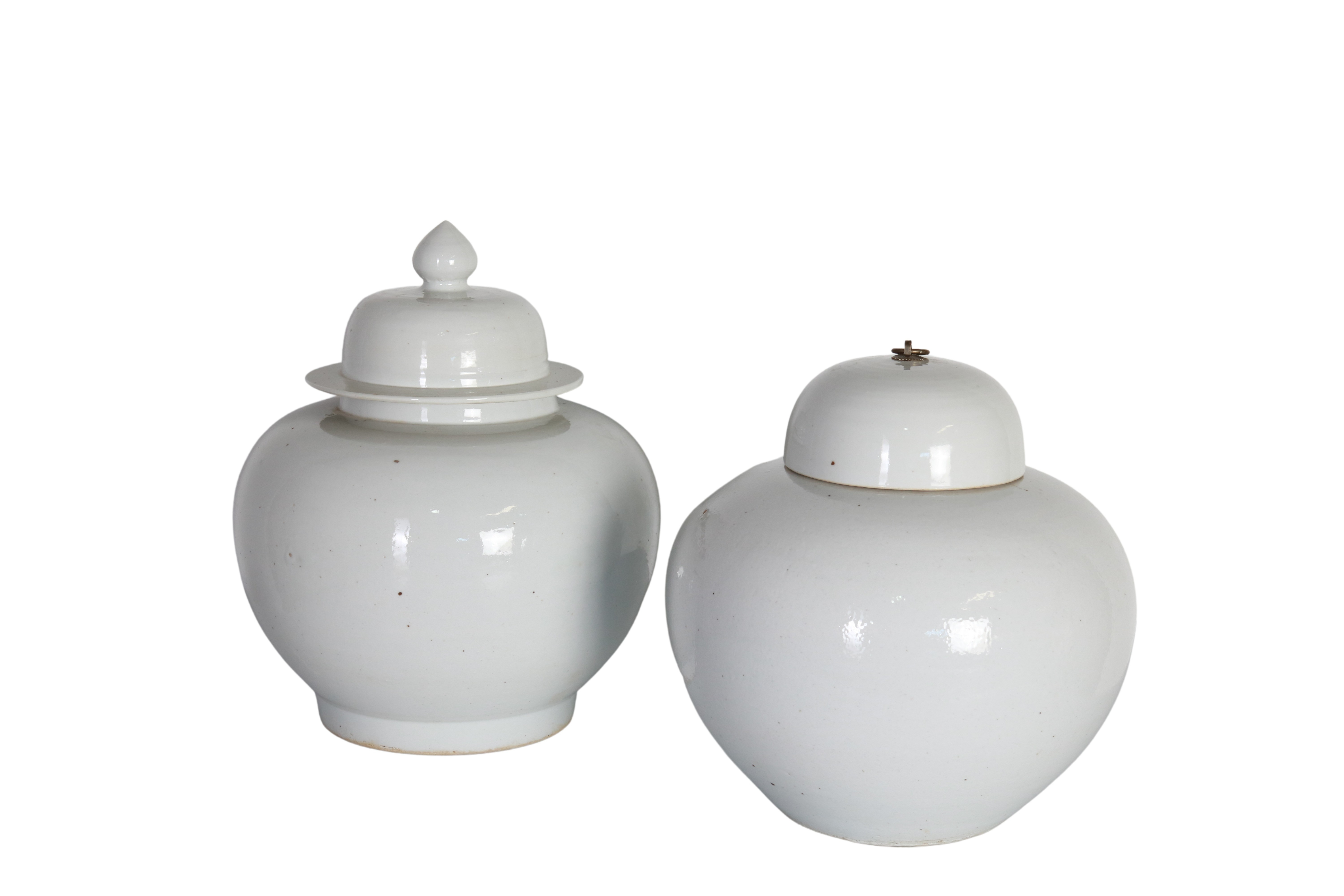 White ceramic jar with lid 