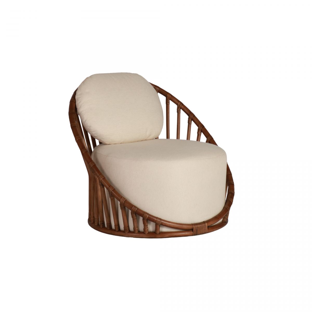 Cane and rattan lounge chair 