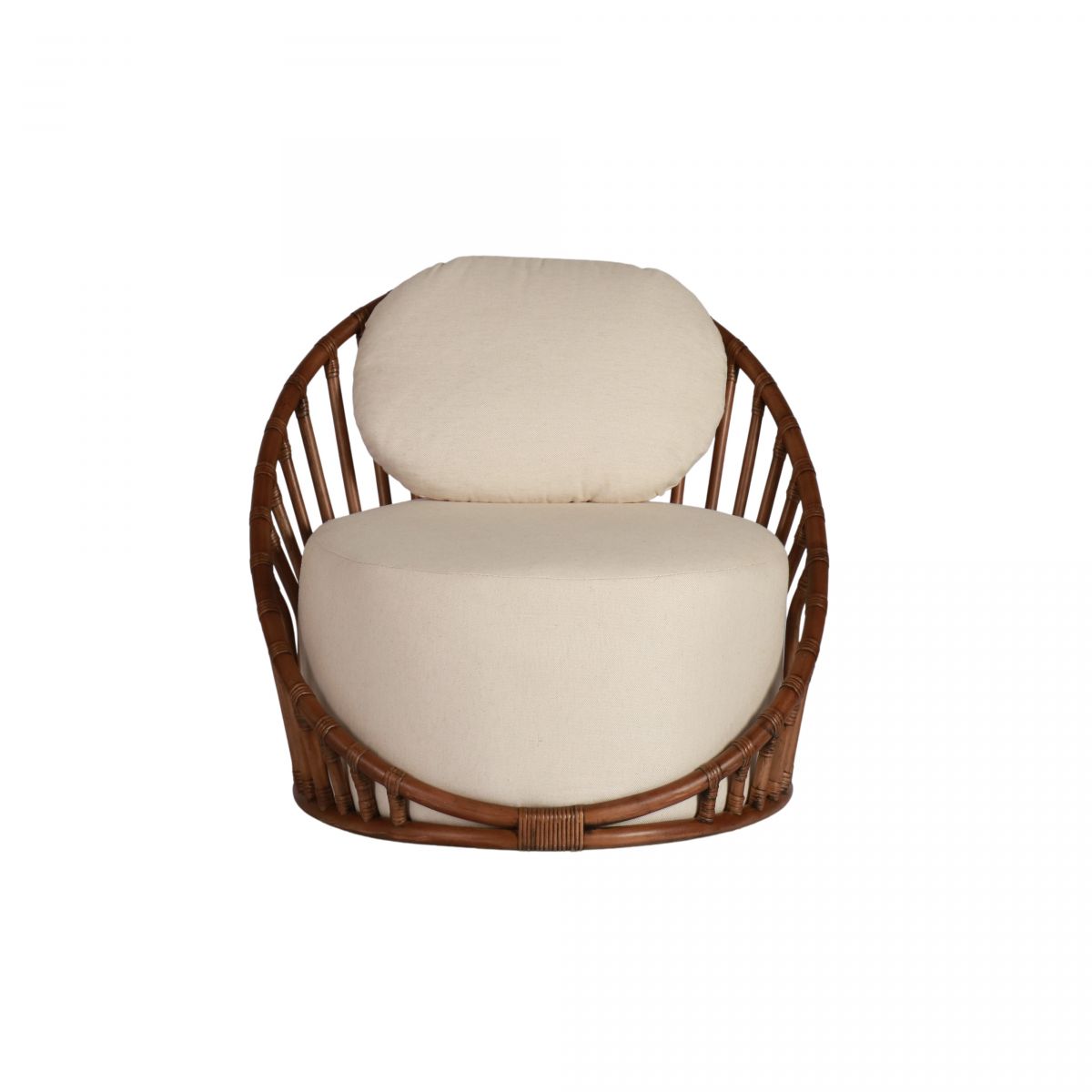 Cane and rattan lounge chair 