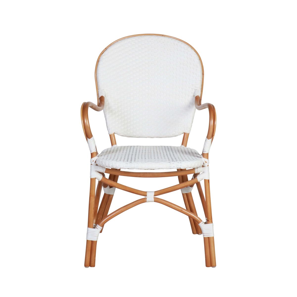 rattan and synthetic weave patio chair in white