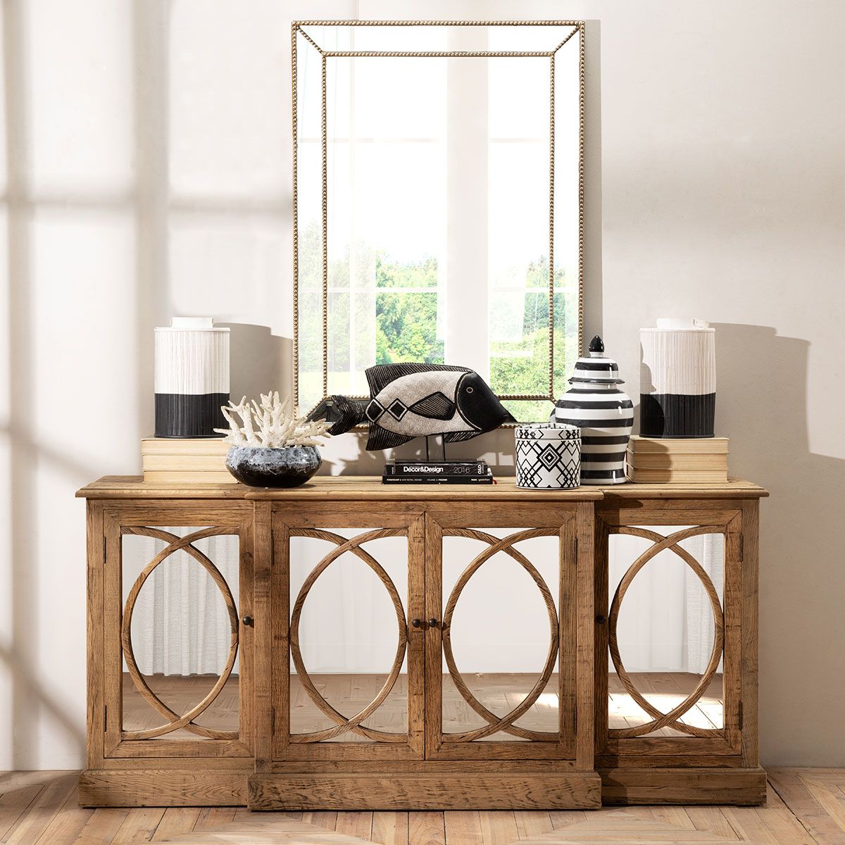 Block & Chisel 4 door buffet server with mirrored doors Château Collection