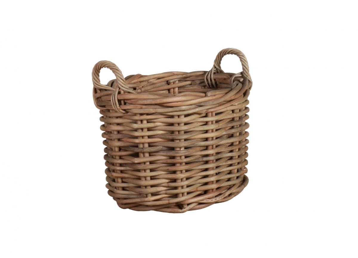 Oval kubu weave basket with handles