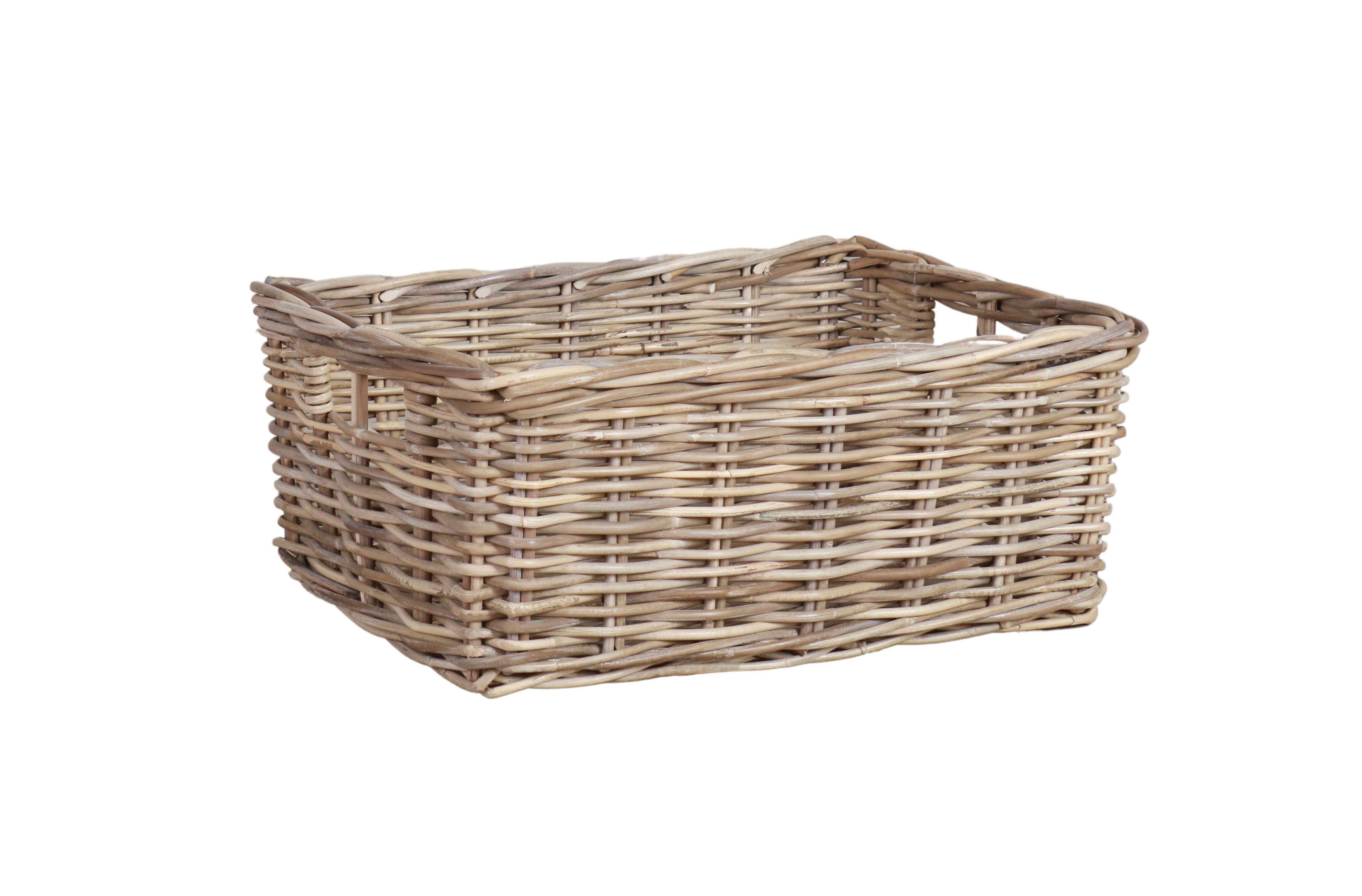 rectangular basket with handles