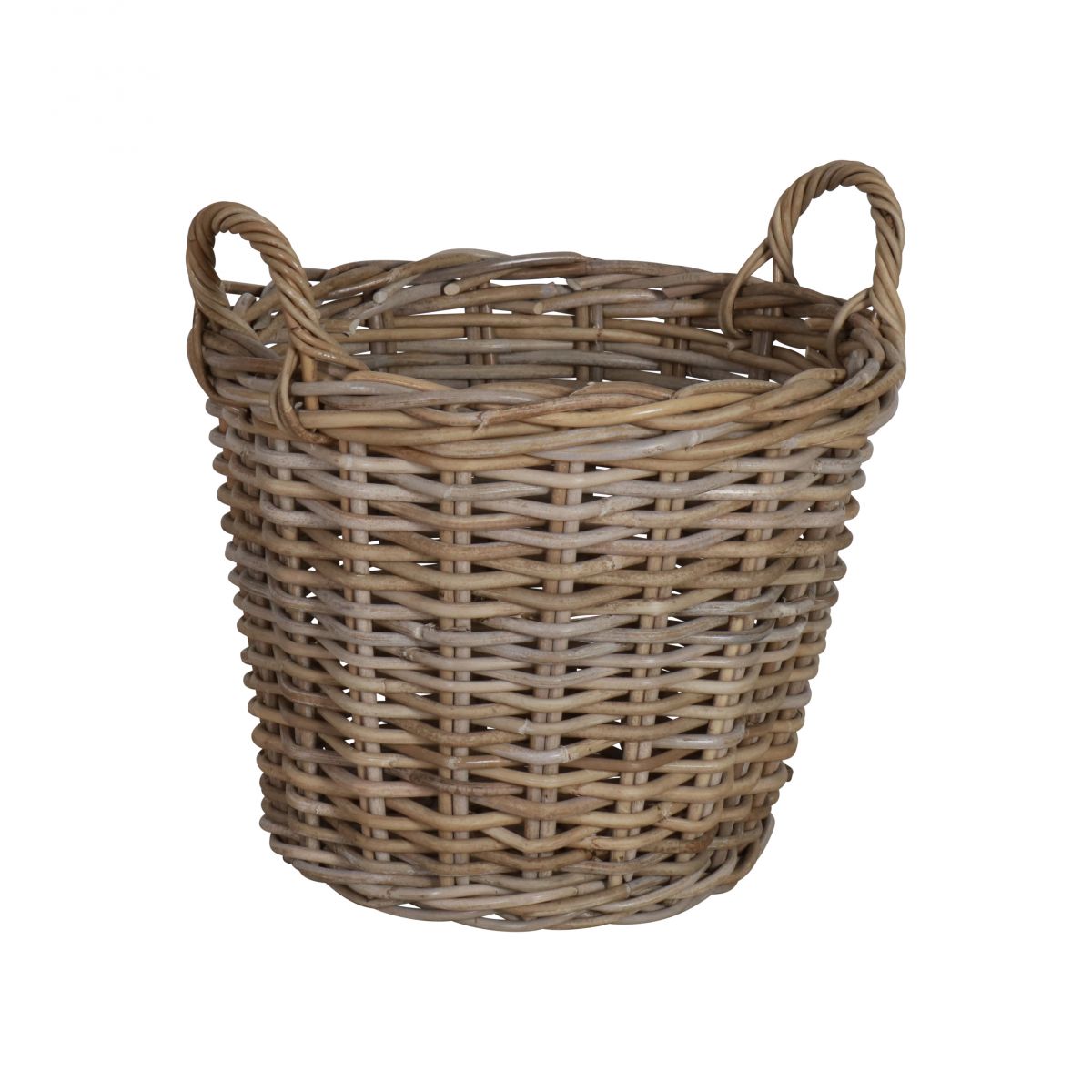 Kubu weave round basket with handles