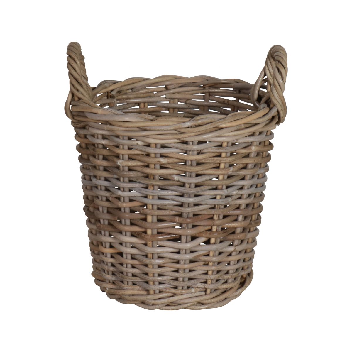 Kubu weave round basket with handles